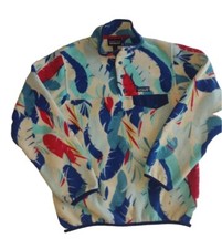 Patagonia Womens Synchilla Snap Pullover Feather Dance Fleece Sweater Sz Small