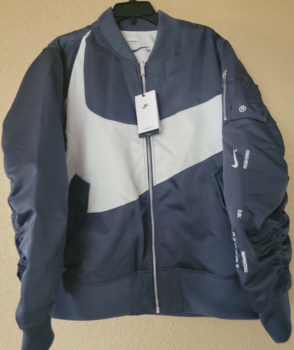 Nike NSW Swoosh Therma-Fit Bomber ネイビー New Nike Sportswear Big Swoosh Therma-Fit Reversible Jacket Size L