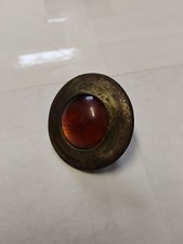Antique Metal US Civil War Era Cavalry Bridle Rosette  Lead Back Amber Jewelry