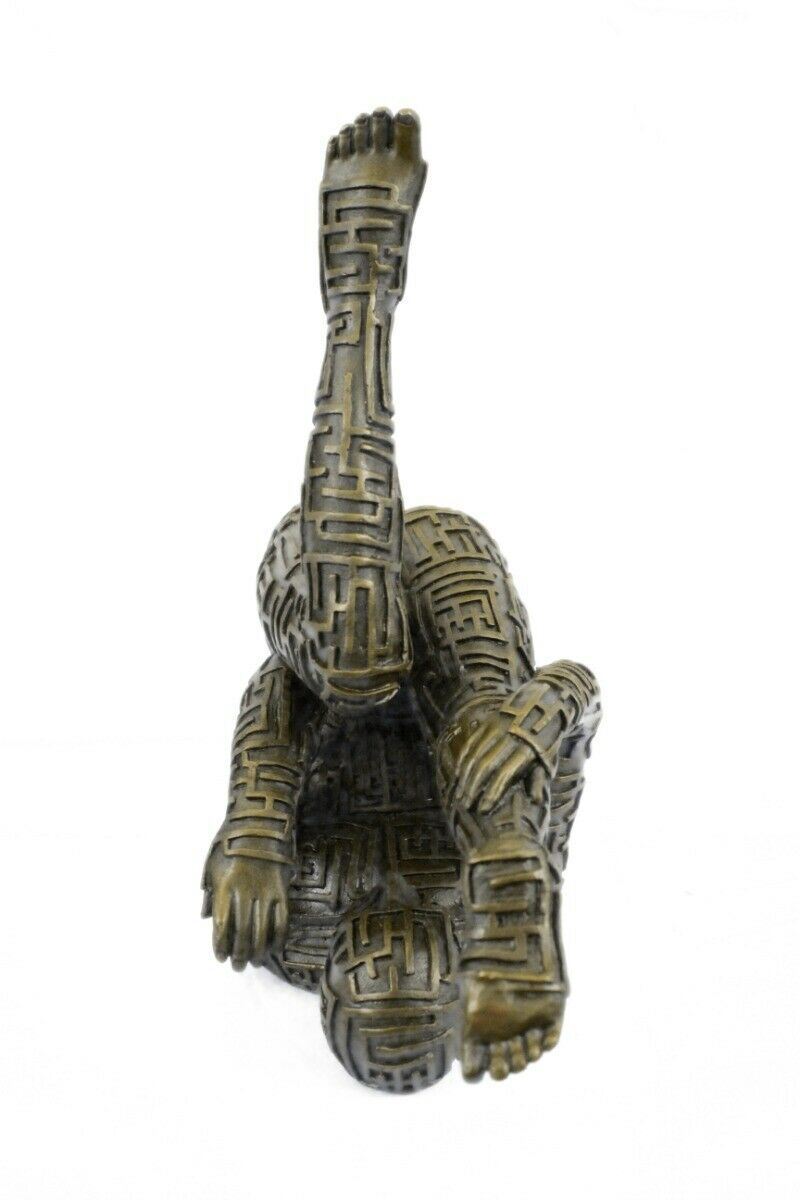 ABSTRACT ART DECO. S.DALI BRONZE SCULPTURE MARBLE BASE MODERN FIGURINE ...