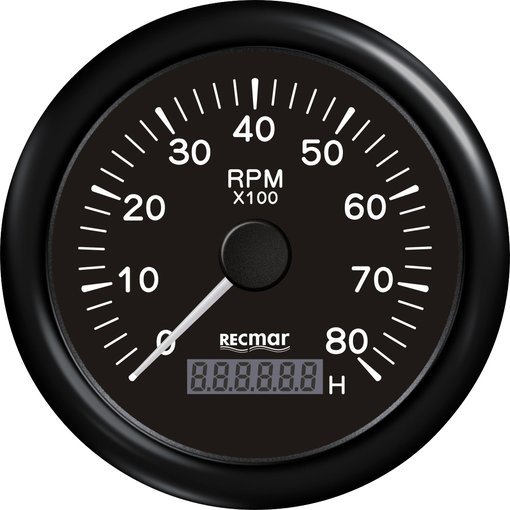 TACHOMETER  & DIGITAL HOURMETER  8000 RPM GAUGE OUTBOARD BOAT YAMAHA TACHO