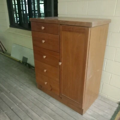 Beautiful Set Of Timber Drawers And Hanging Space