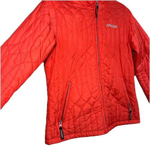 Women's Spyder Pink Red Coral Quilted Jacket Size Large - Picture 2 of 8