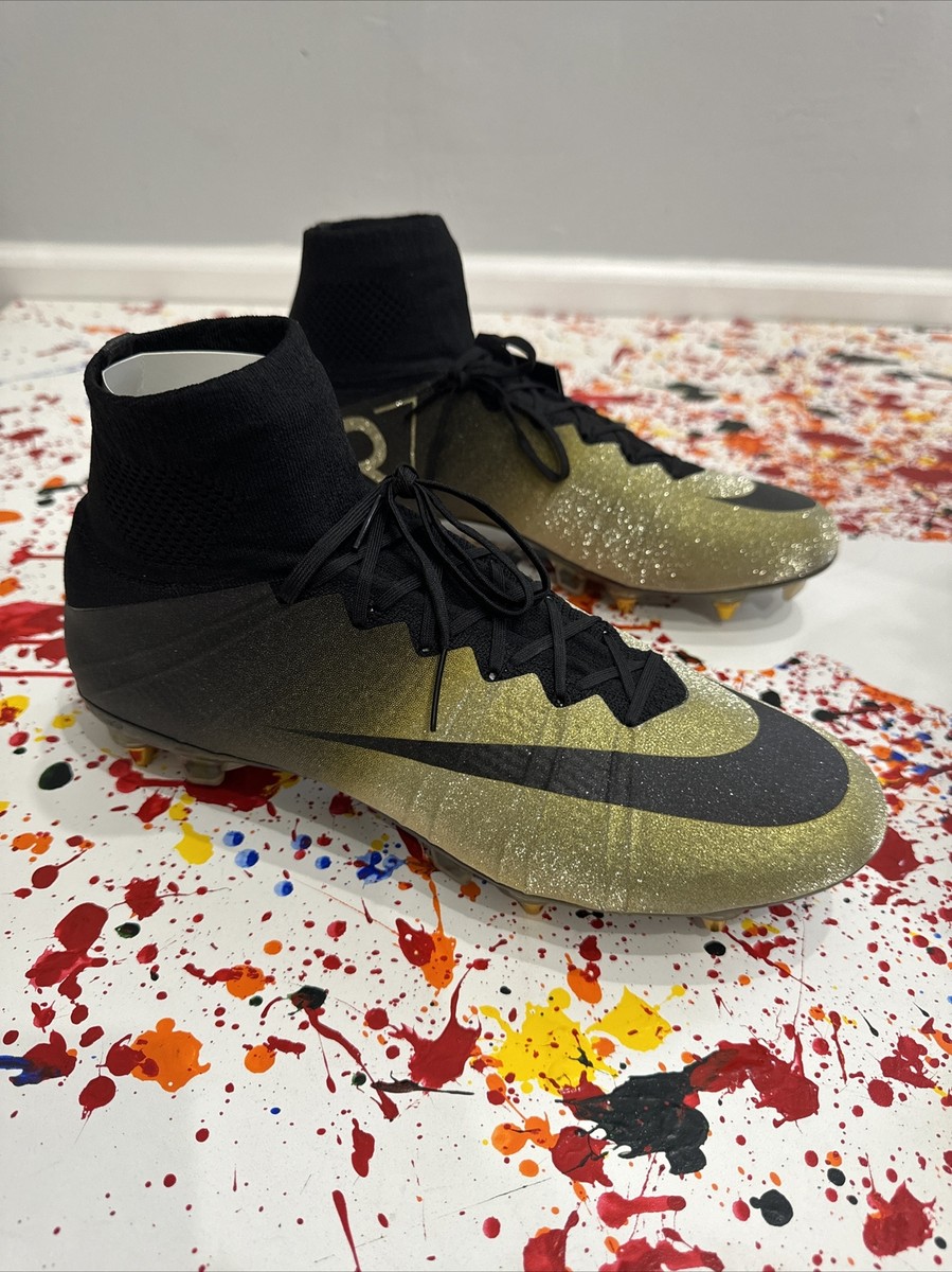 NIKE MERCURIAL SUPERFLY CR7 SE SG RARE GOLD #142/333 SZ 10.5 NIKE MERCURIAL SUPERFLY CR7 SE SG RARE GOLD #142/333 SZ 10.5