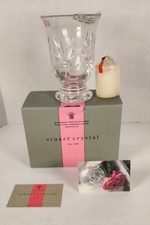 New Stuart Crystal Hurricane Candle Holder - Fleur De Lys Lead Crystal 