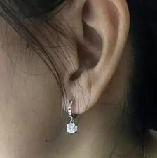 2Ct Round Lab-Created Diamond Women's Drop Dangle Earring 14K White Gold Plated