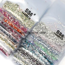 1440pcs 2 mm (ss6) Crystal Glass Rhinestones Flatback Gems Nail Art Crafts Decor