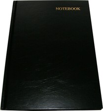 Image of BLACK A5 HARDBACK RULED NOTEBOOK NOTE BOOK PAD 60 SHEETS / 120 PAGES / 80 GSM