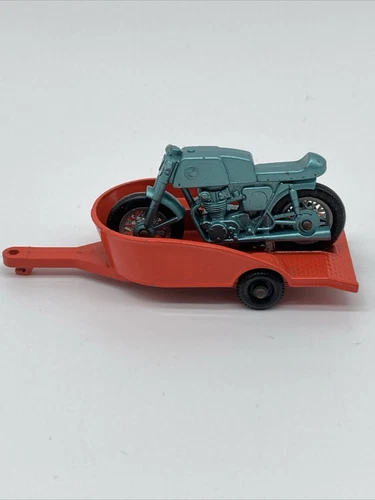Matchbox Trailer w/ Honda Motorcycle Lesney, Orange No.38 (Great Condition)
