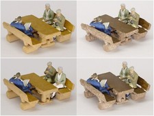 Sitzgruppe Bank Tisch Holzbank Baumstammbank Gartenbahn Spur G LGB