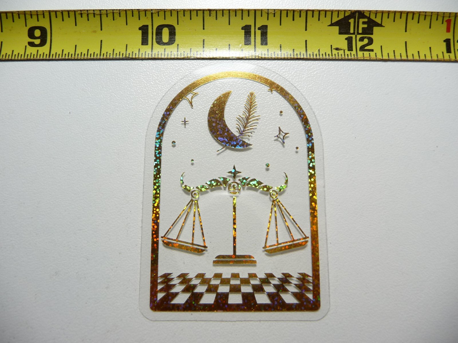 HOLOGRAPHIC ZODIAC LIBRA ARCH STICKER DECAL HOROSCOPE SIGN BIRTH MONTH