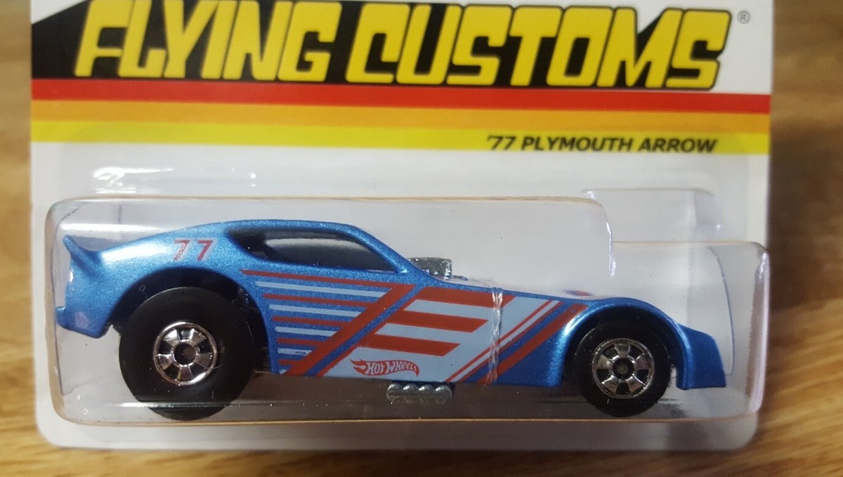 Hot Wheels '77 Plymouth Arrow Funny Car Flying Customs Blue Metal