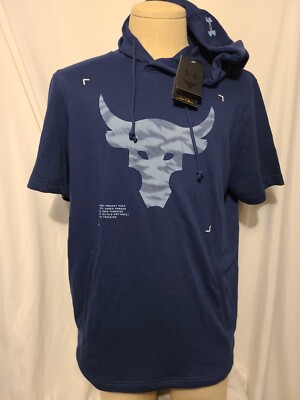 Sweat à capuche bleu homme Under Armour Project Rock manches