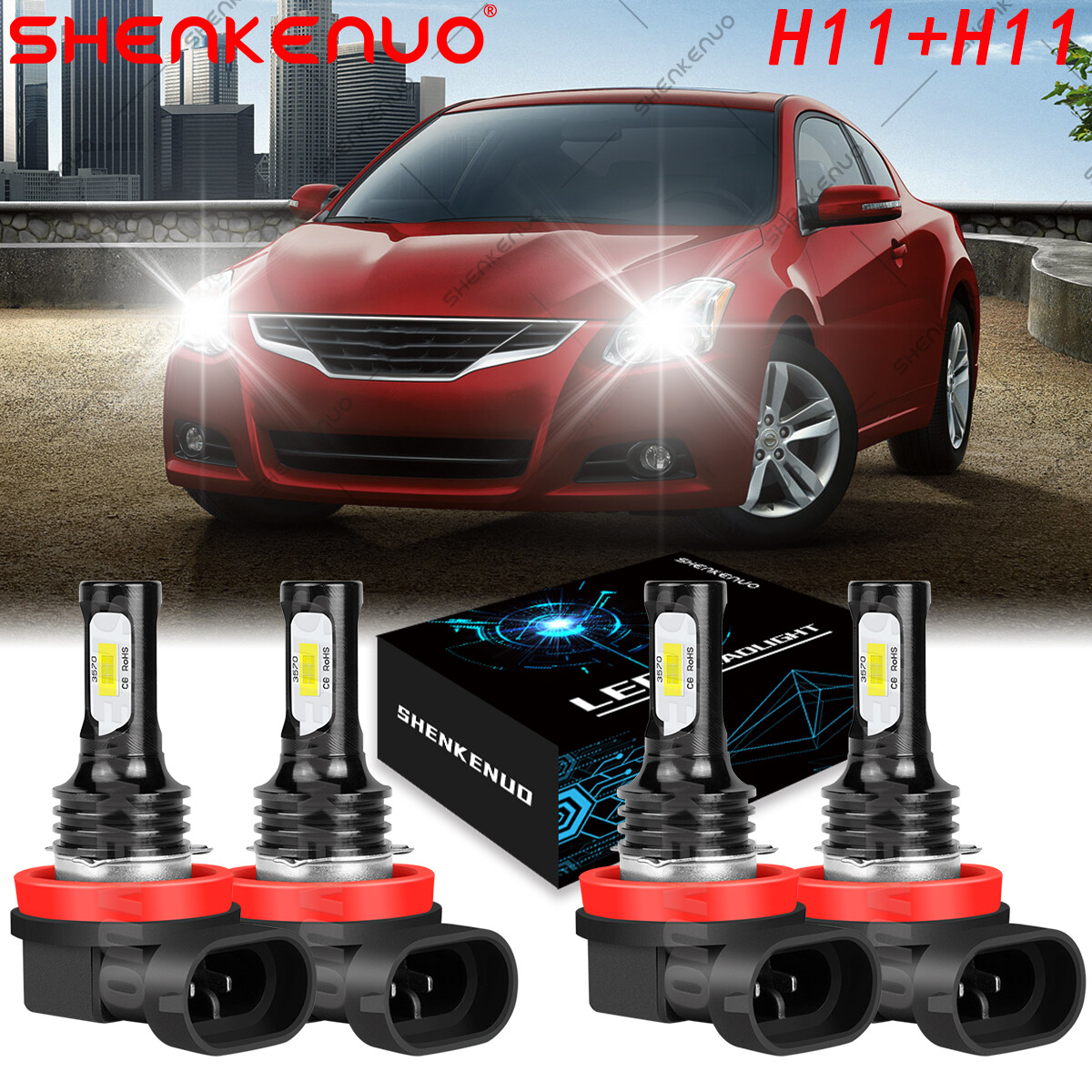 For Nissan Altima Coupe 2008-2013 LED Headlight High Low Beam