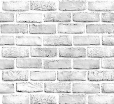 White Gray Brick Wallpaper Self-adhesive Contact Paper Peel and Stick Backsplash