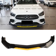 For Mercedes-Benz C200 C300 Front Bumper Lip Spoiler Splitter Gloss Black Yellow