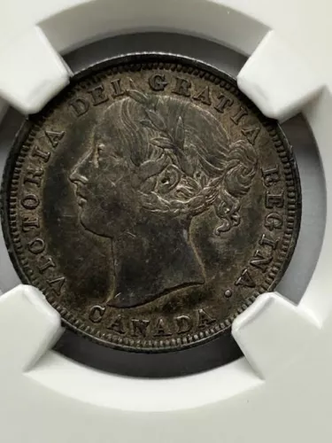 1858 Canada 20 Cents Graded by NGC as AU-50