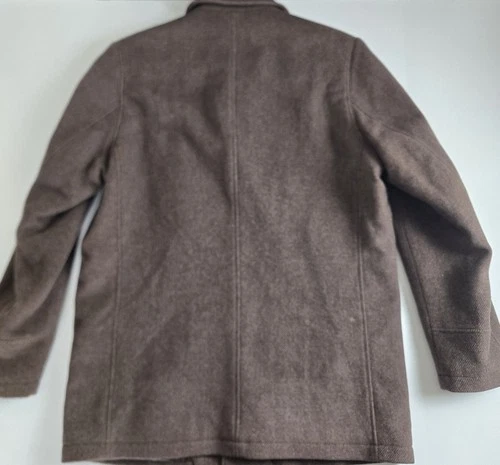 Kenneth Cole Reaction Brown Peacoat Wool Blend Men's L Walking Jacket Car Coat image 12