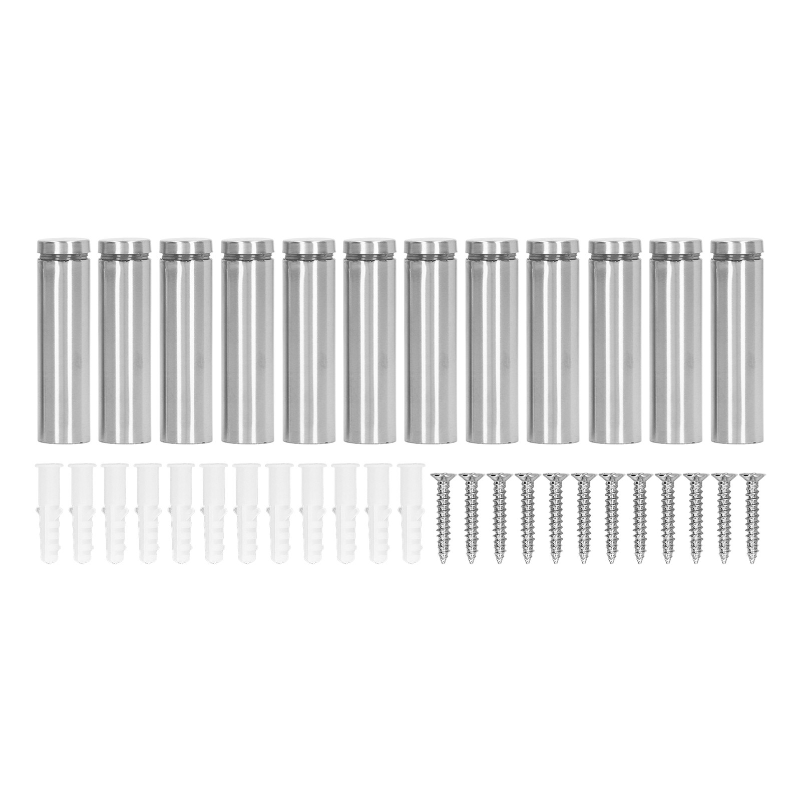 12Pcs Standoff Screw Stainless Steel 19x70mm Wall Mount Advertising Fastener Set