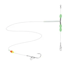 3 Pcs* Portable Live Shrimp Back Hook Line Set Carbon Steel Fishing Hooks Holes 