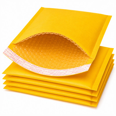 Yellow Kraft Bubble Mailers Padded Shipping Envelopes Self Seal Mailing Bags
