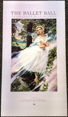 National Ballet of Canada BALLET BALL 1990 La Sylphide Collectible 20x37 POSTER
