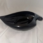 MCM Vintage Black Shallow Planter Ceramic  Leaf Shape Retro Succulents Deco — photo 3