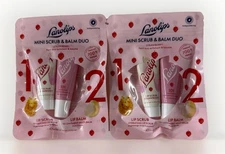 Lot Of 2! Lanolips Mini Scrub & Balm Duo ~ Strawberry Lip Scrub & Lip Balm