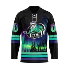 Jacksonville Icemen Special Design With Northern Lights Lace Hockey Hockey Shirt