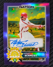 2025 Leaf Nation Mike Schmidt Purple 1/1 Refractor AUTO LEGEND PHILLIES #SAMS1