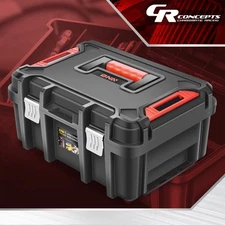 MultifunctionTool Box Lockable w/ Removable Tray Workshop Garage Household black