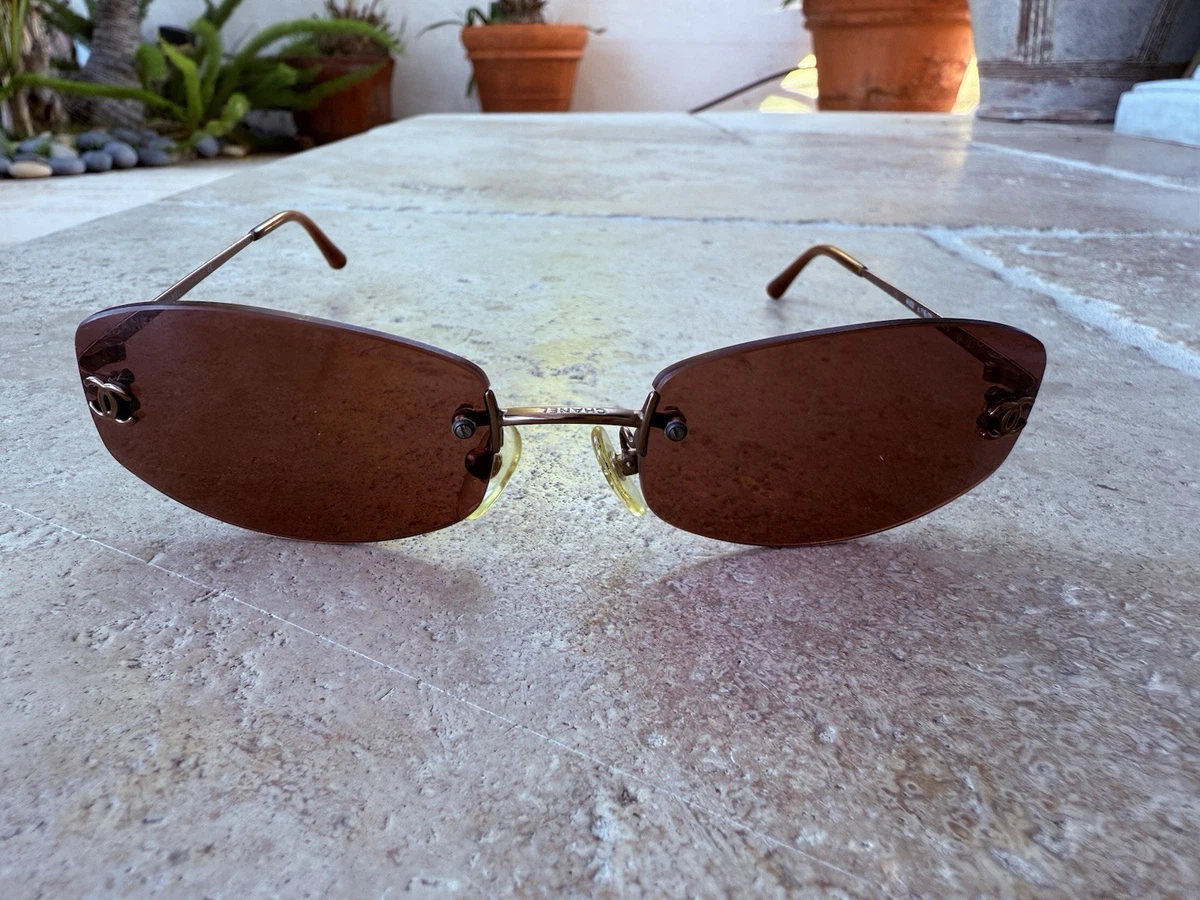 CHANEL Rimless Gold Sunglasses for Women for sale | eBay