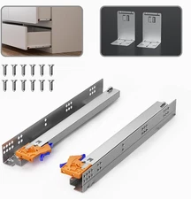 Bottom Mount Soft Close Drawer Slides Full Extension 24 Inch 80 lb Pair #R038
