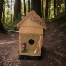 BIRD HOUSE WITH FRONT AND BACK PORCH.