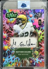 Mathew Golden 2025 Wild Card 1/1 Splat Tie-Dyed Mirror Auto RC Green Bay Packers