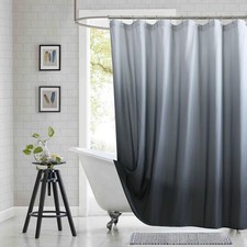 Stall Gray Ombre Fabric Shower Curtain Narrow Modern Bathroom Cloth 54x72 In