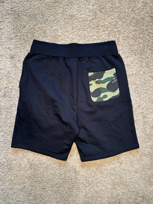 BAPE Shark Shorts Black 1st Camo Pocket Made in Japan A Bathing