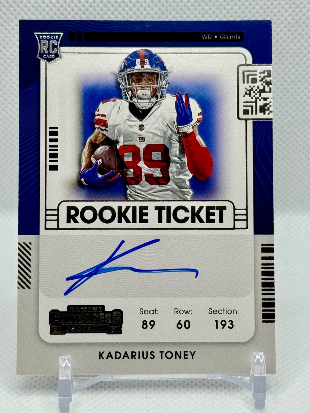 2021 Panini Contenders Kadarius Toney Rookie Ticket Auto #110 NFL GIANTS