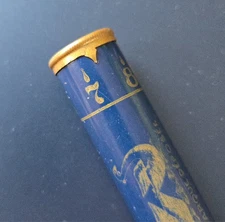 Antique Dark Blue Metal Dial Sewing Needle Case Made in Germany