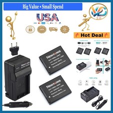 2-Pack NB-8L Replacement Batteries Charger Kit for Canon PowerShot A2200 A3...