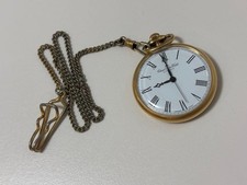 Citizen Pocket Watch Mechanical Hand Wind Timepiece Gold White Dial Clip