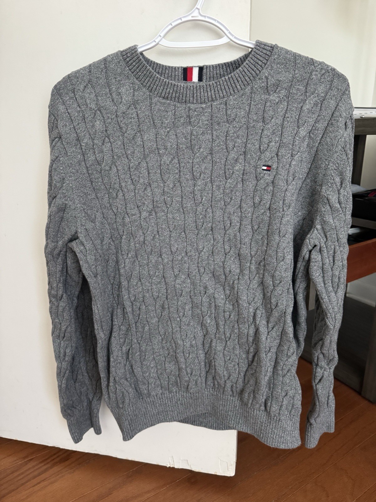 Tommy Hilfiger Men's Pullover Sweater-Medium Gray