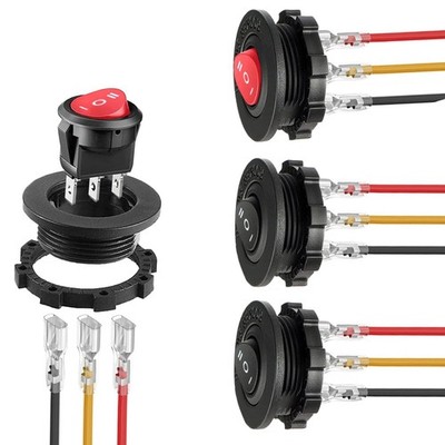 12V Runder Wippschalter 4 Stück EIN/AUS/EIN Kippschalter für Auto Boot