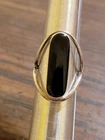 ATI vintage Mexican sterling silver ring with a long oval black onyx sz7.75,7 gr