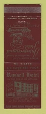 Matchbook Cover - Russell Hotel Ottawa ON Interprovincial Hull QC