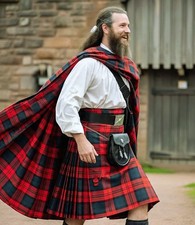 Traditional Scottish Kilt Handmade Highland Scottish Tartan Great Kilt For Men's