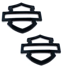2Pc Custom Tank Emblems Black Chrome Double Layer 5 or 6 gal tank CVO