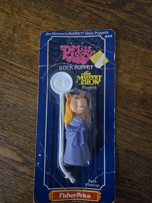 1979 Miss Piggy Stick Puppet Fisher Price In Original Packaging