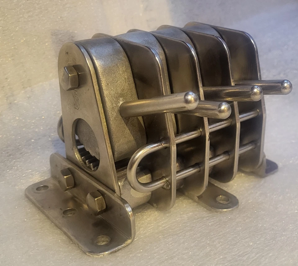 Embrague de cuerda cuádruple a 5/8" línea Schaefer piezas de velero de acero inoxidable/aluminio Foto 3 de 4