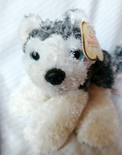 AURORA World SIBERIAN HUSKY Puppy Dog Plush Stuffed Bean Bag Toy Yukon NWT 7"